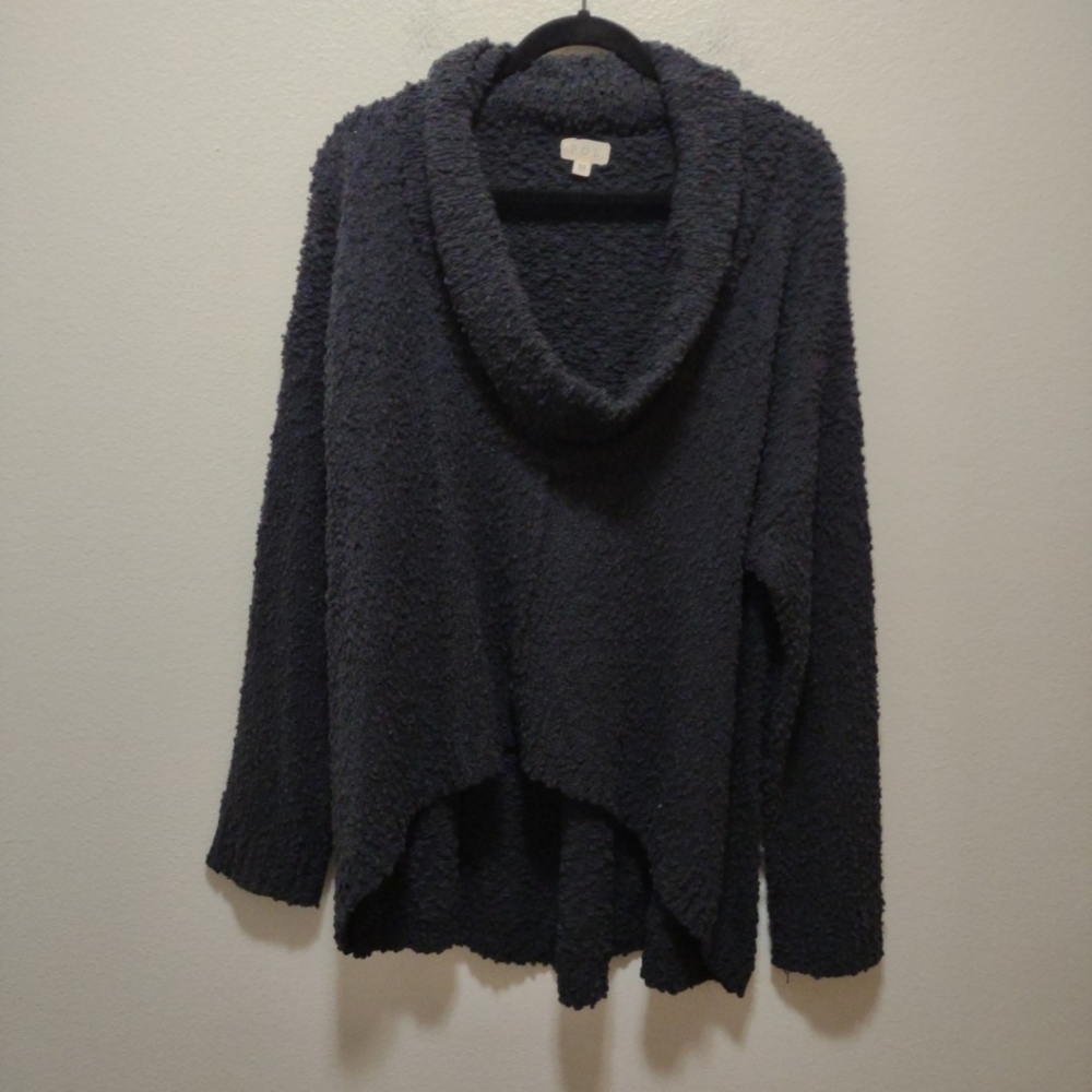 POL Black Fuzzy Cowl Neck Sweater Medium